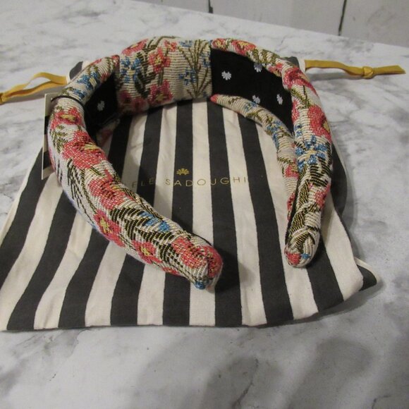 New Lele Sadoughi Headband Floral Brocade Knotted - Picture 6 of 12